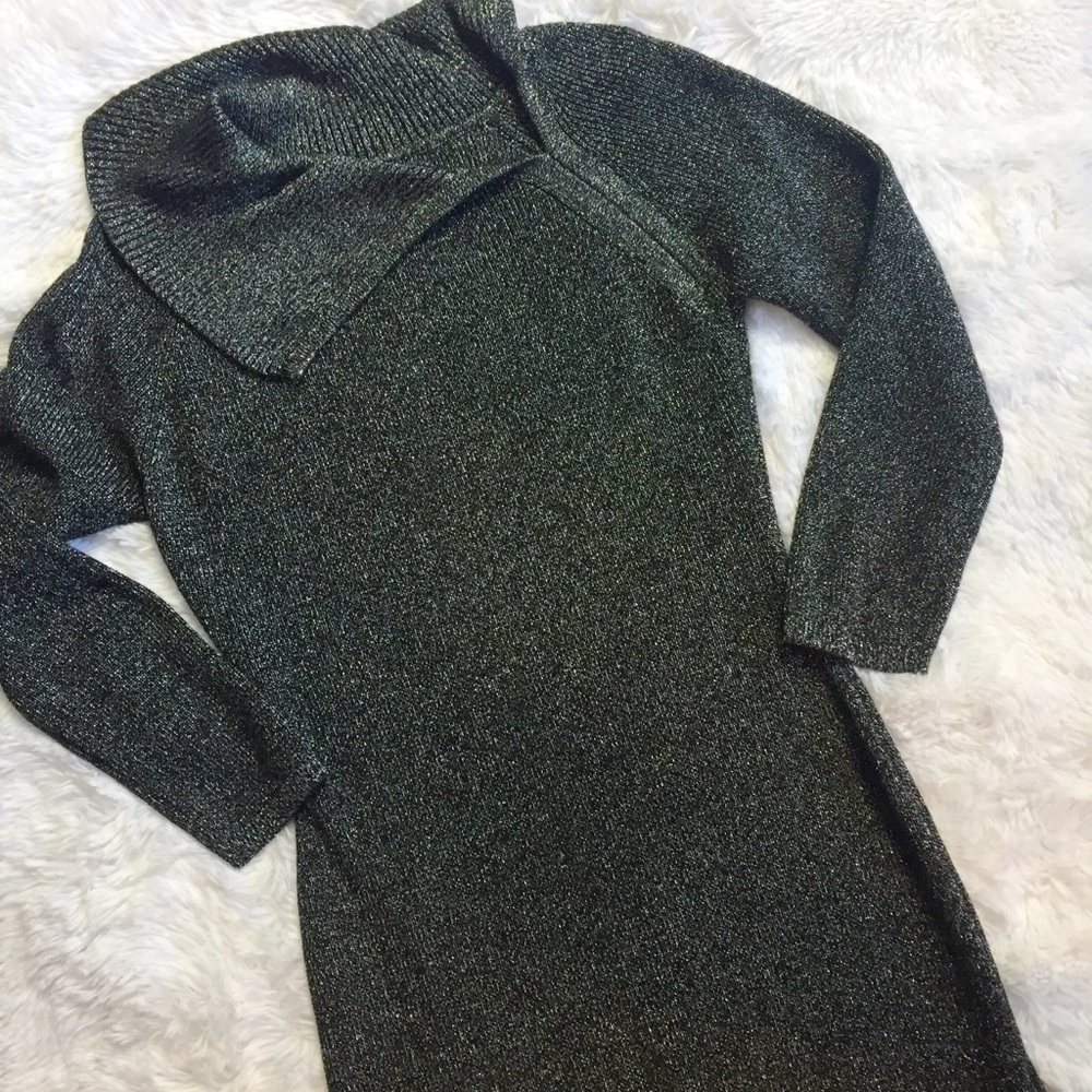 Calvin Klein Metallic Sweater Dress